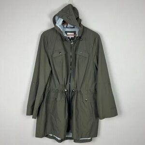 Laundry by Shelli Segal, green, hooded raincoat, size Medium